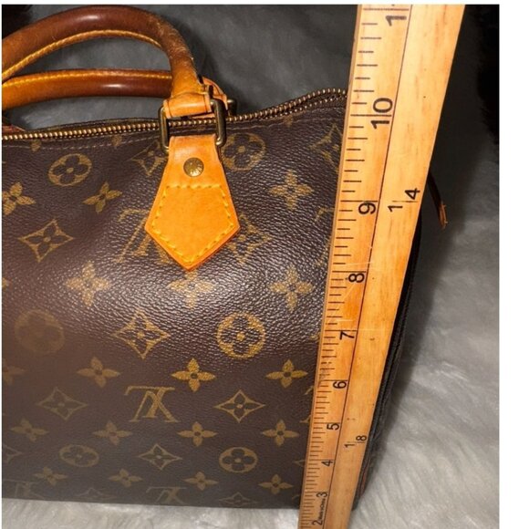 Vintage Louis Vuitton Monogram Speedy 30 Handbag Brown Canvas & Leather Handles - Picture 15 of 16